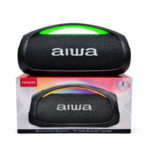 Caixa de Som Bluetooth Aiwa – Portátil com Alça e Iluminação LED