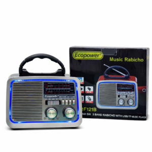 Rádio Portátil Ecopower Music Rabicho – AM/FM/SW com USB e TF Card